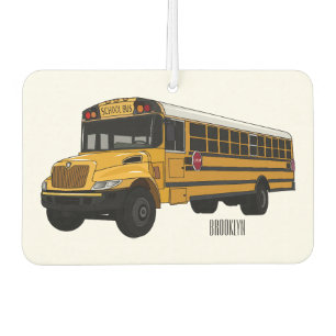 School bus cartoon illustration  car air freshener