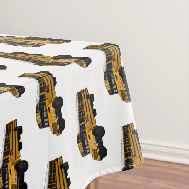 School bus cartoon illustration  tablecloth (In Situ)