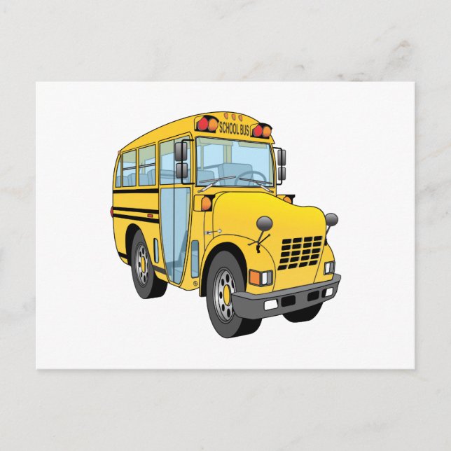 School Bus Cartoon Postcard (Front)