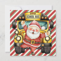 School Bus Christmas for Driver greeting card