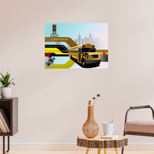 School Bus City Scene Poster (Creator Uploaded)