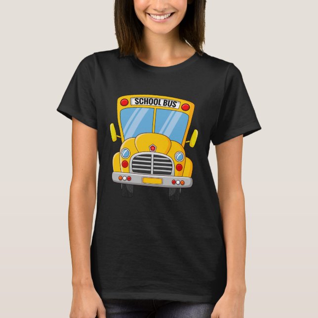 School Bus Costume Boys Girls Kids Halloween Bus D T-Shirt (Front)