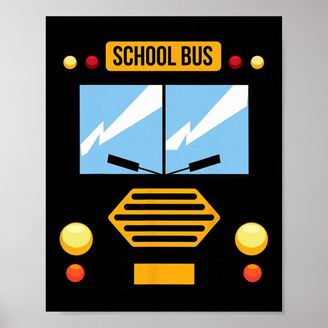 School Bus Costume Cool Easy Vehicle Halloween Gif Poster (Front)