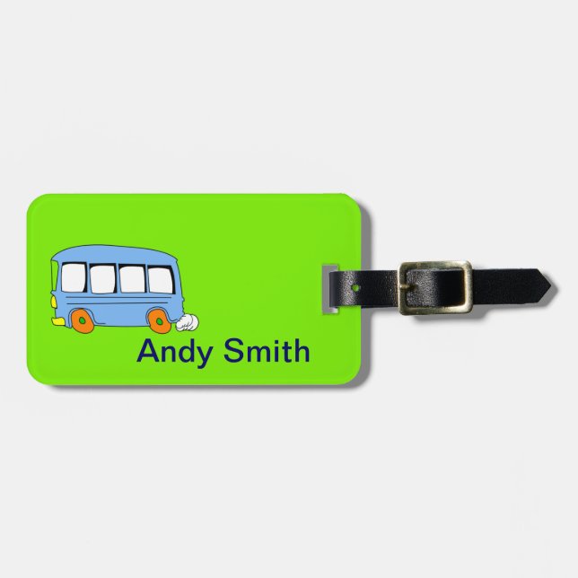 School Bus Customisable School Tag (Front Horizontal)