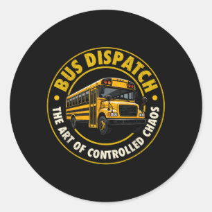 School Bus Dispatcher Classic Round Sticker