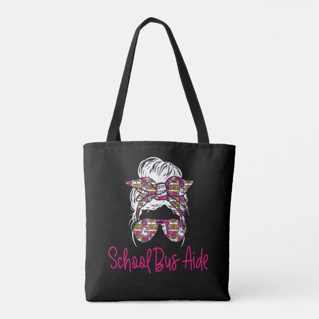 School Bus Driver Aide Gift Tote Bag (Back)