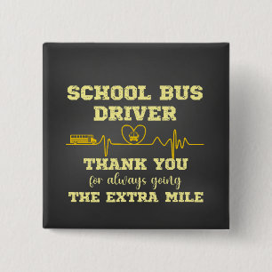 School Bus Driver Appreciation 15 Cm Square Badge