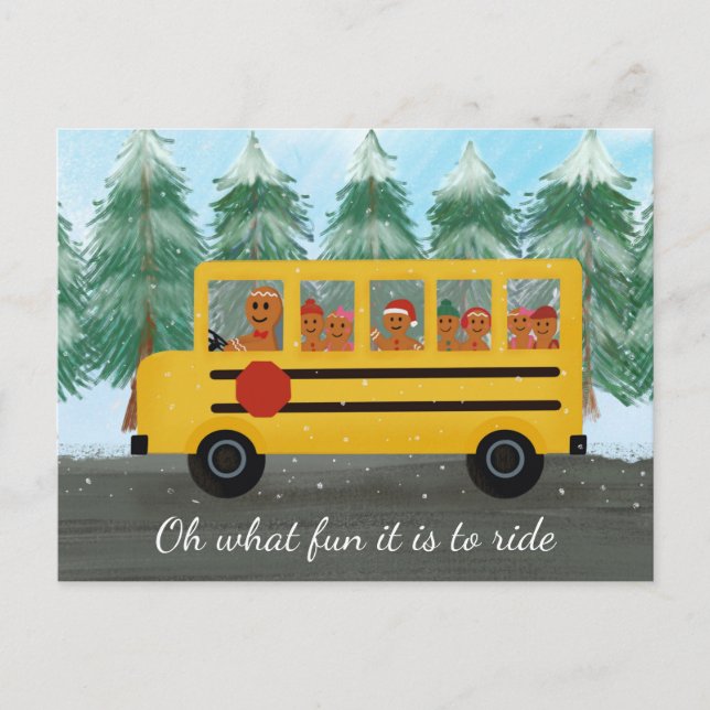 School Bus Driver Appreciation Christmas Teacher Postcard (Front)
