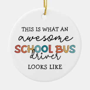 School Bus Driver Appreciation Funny Gift Ceramic Tree Decoration