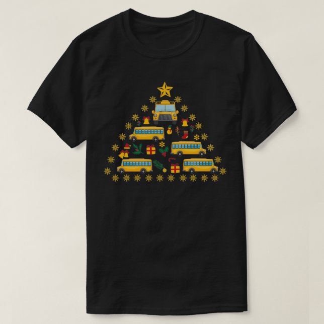 School Bus Driver Christmas Tree 1 T-Shirt (Design Front)