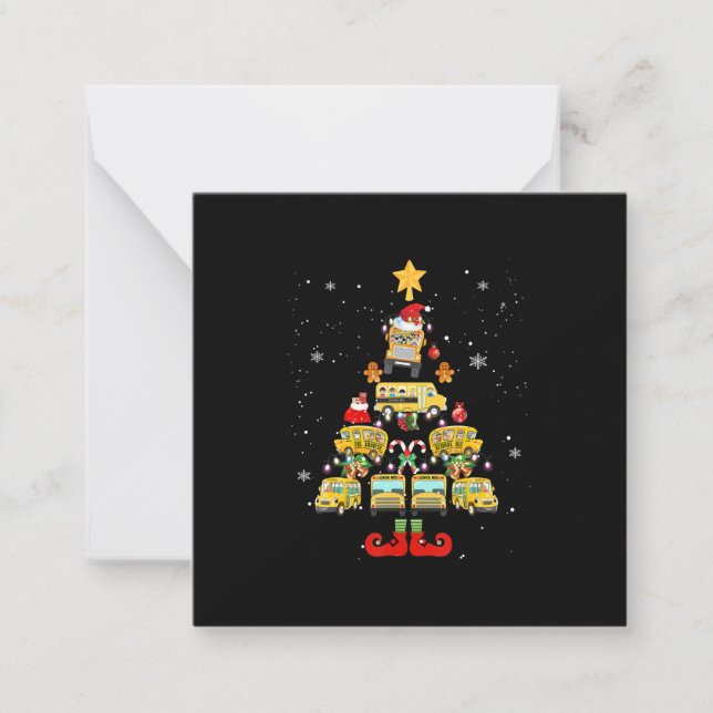 School Bus Driver Christmas Tree Gift Card (Front)