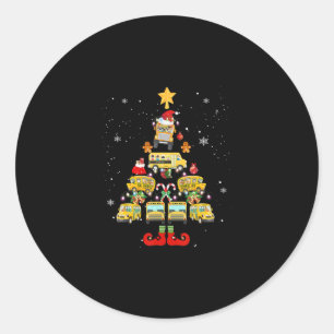 School Bus Driver Christmas Tree Gift Classic Round Sticker