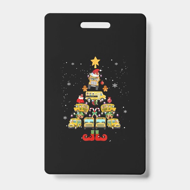 School Bus Driver Christmas Tree Gift ID Badge (Front)
