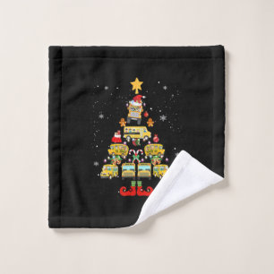 School Bus Driver Christmas Tree Gift Wash Cloth