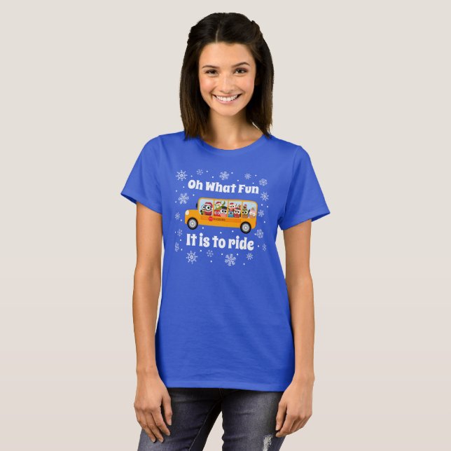 School Bus Driver Christmas Winter T-Shirt (Front Full)