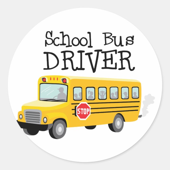 School Bus Driver Classic Round Sticker (Front)