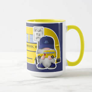 School Bus Driver Gnome with School Bus Mug