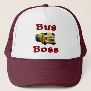 School Bus Driver Hat.  Bus Boss. Trucker Hat