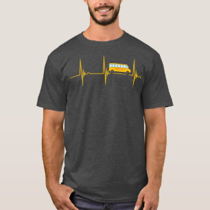 School Bus Driver Heartbeat EKG Pulse Bus Driving T-Shirt