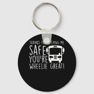 School Bus Driver Keeping Safe Wheelie Great Key Ring