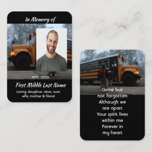 School Bus Driver Memorial Keepsake Business Card