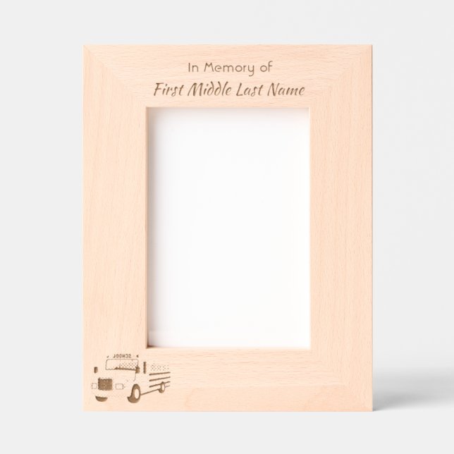 School Bus Driver Memorial Keepsake  Etched Frames (Front)