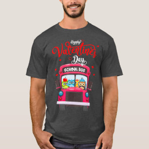 School Bus Driver Owls Valentines Day Matching T-Shirt