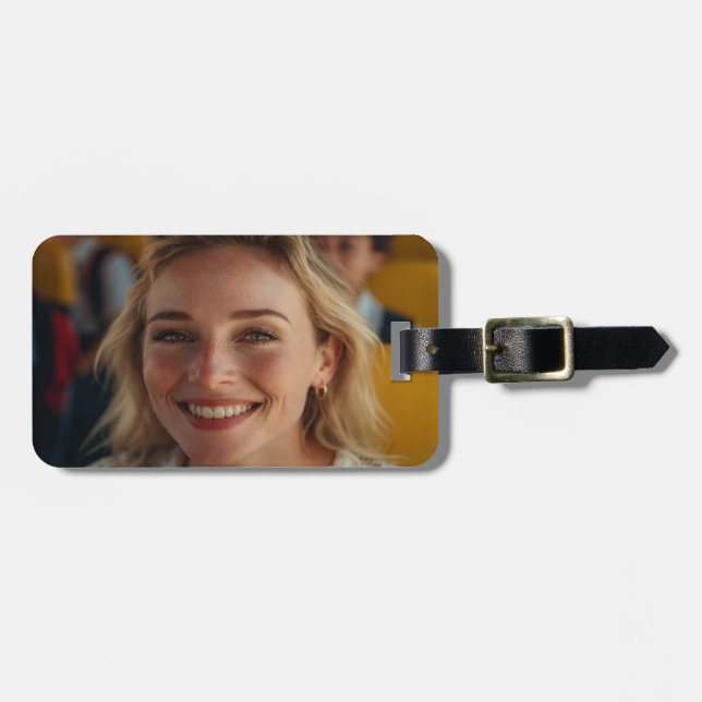 School Bus Driver Photo Customize Luggage Tag (Front Horizontal)
