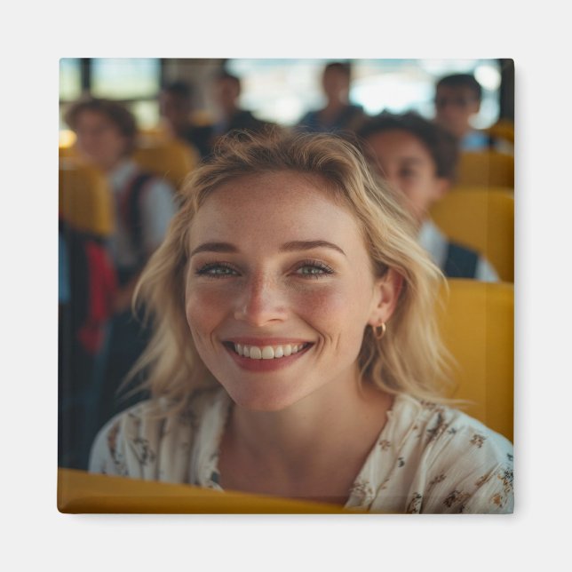School Bus Driver Photo Customize Magnet (Front)