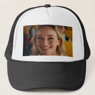 School Bus Driver Photo Customize Trucker Hat
