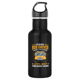 School Bus Driver Safely Delivering 532 Ml Water Bottle