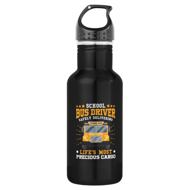 School Bus Driver Safely Delivering 532 Ml Water Bottle (Front)