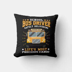 School Bus Driver Safely Delivering Cushion