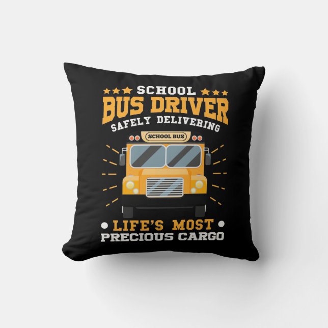 School Bus Driver Safely Delivering Cushion (Front)