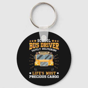 School Bus Driver Safely Delivering Key Ring