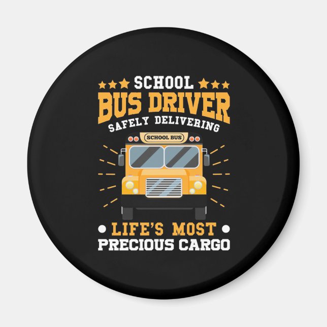 School Bus Driver Safely Delivering Magnet (Front)