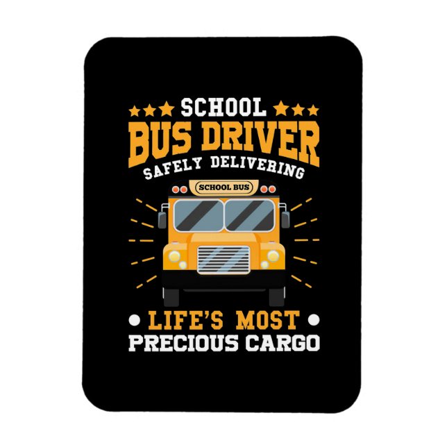 School Bus Driver Safely Delivering Magnet (Vertical)
