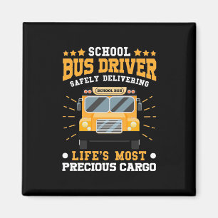School Bus Driver Safely Delivering Magnet