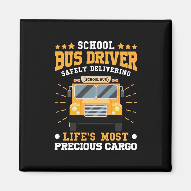 School Bus Driver Safely Delivering Magnet (Front)