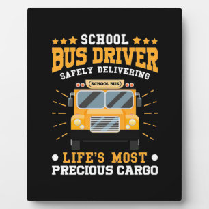 School Bus Driver Safely Delivering Plaque
