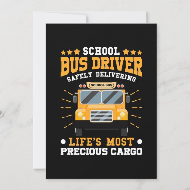School Bus Driver Safely Delivering Save The Date (Front)