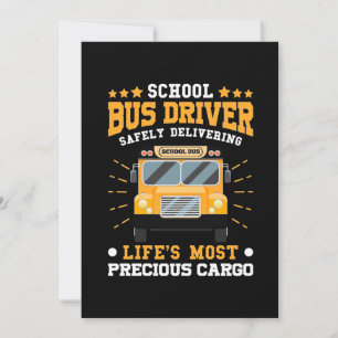 School Bus Driver Safely Delivering Save The Date