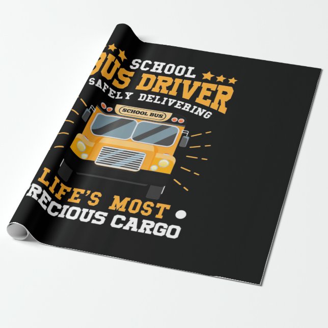 School Bus Driver Safely Delivering Wrapping Paper (Unrolled)