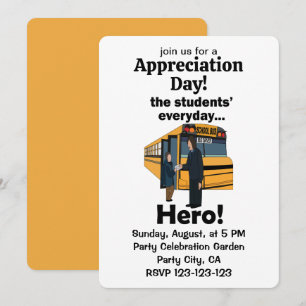 School Bus Driver Students' Hero Appreciation Day Invitation