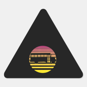 School Bus Driver Sun Design Bus Driver Triangle Sticker