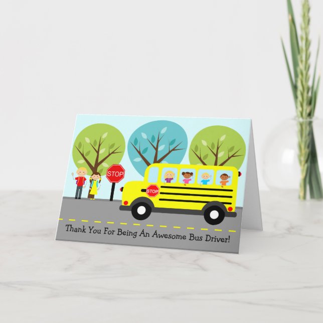 School Bus Driver Thank You Card (Front)