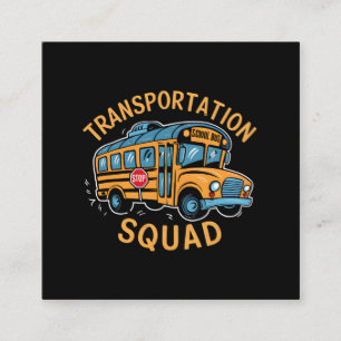 School Bus Driver Transportation Squad Square Business Card