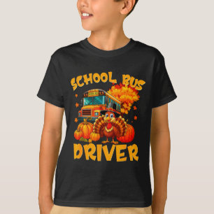 School Bus Driver Turkey Thanksgiving Gift  T-Shirt