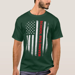 School Bus Driver US Flag Shirt