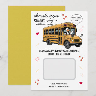 School Bus Driver Valentines Day Gift Card Holder